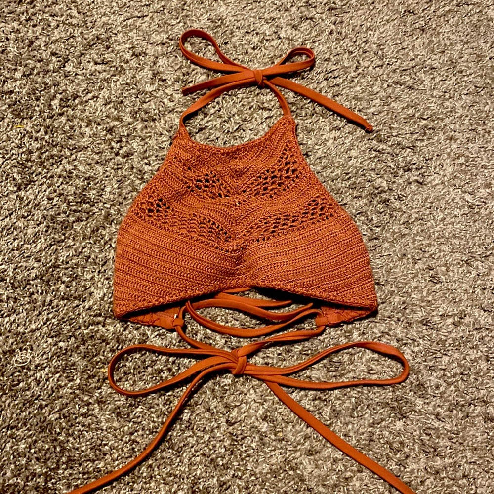 Xhilaration Orange Bathing Suit Top - Women | Color: Orange | Size: Small